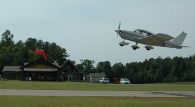 The Pik-N-Pig sits close to the runway at Gilliam-McConnell Airport